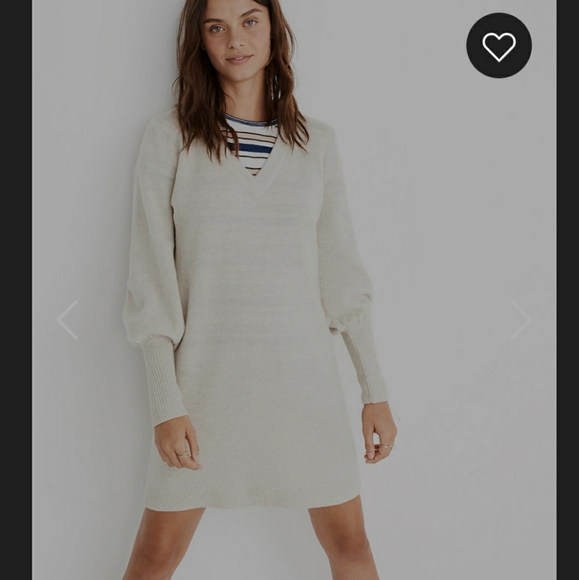 madewell bubble sleeve sweatshirt dress
